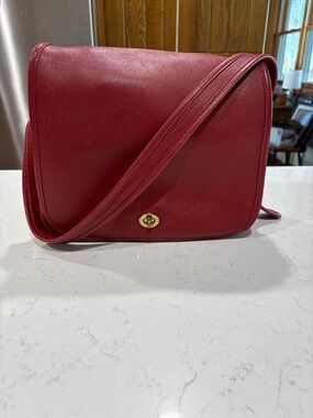 Coach Red Leather 9525 Stewardess Crossbody Bag